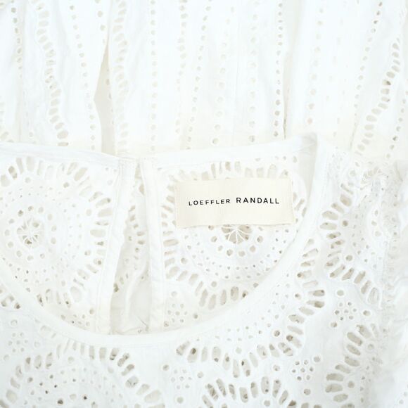 Loeffler Randall Brynn Flutter-Sleeve Midi Dress Eyelet Embroidered S NEW 283832 - Picture 8 of 8